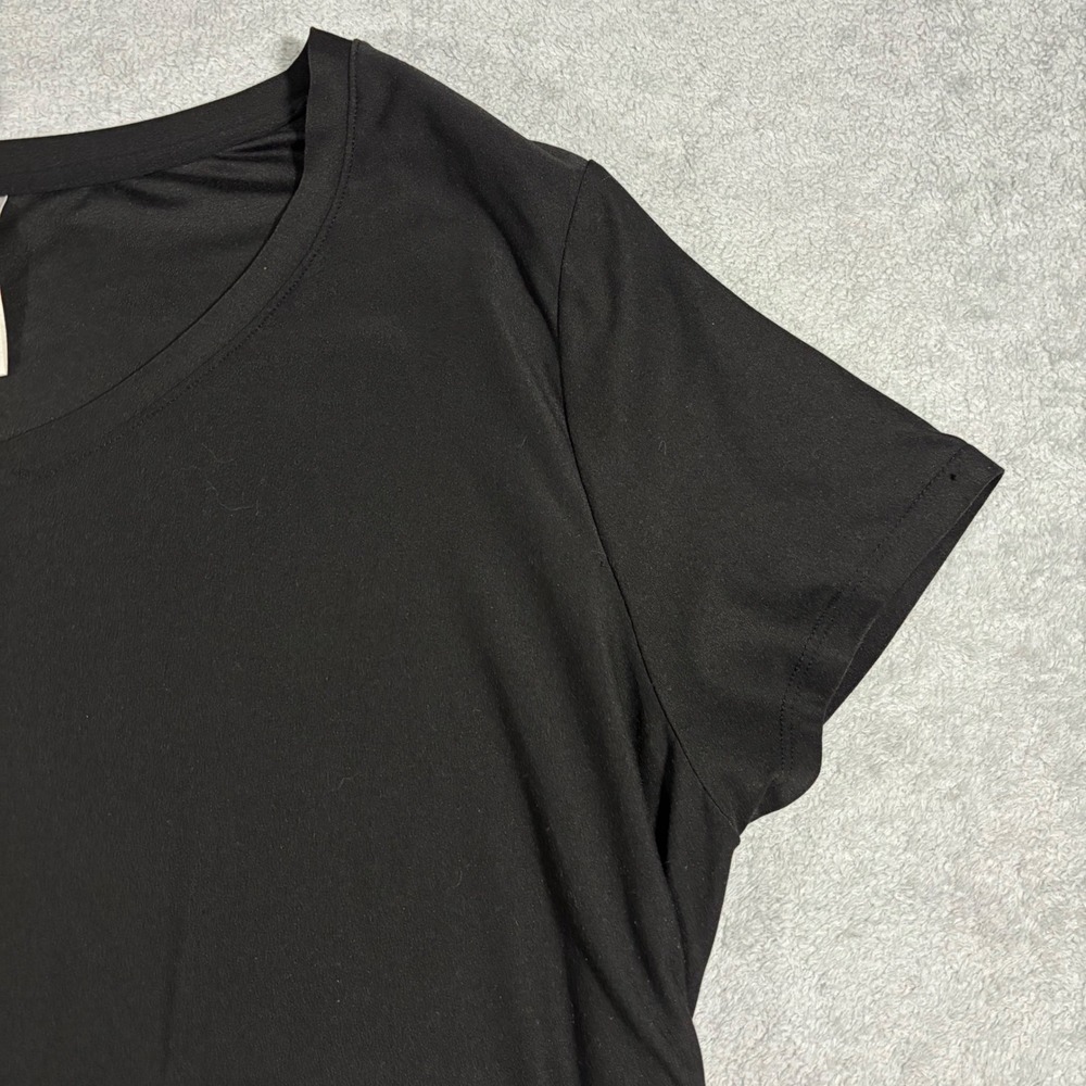 Time and Tru Maternity Top Womens XXL Black V-Neck Ruched Short Sleeve Shirt - Picture 8 of 11
